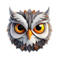 AI generated 3D Cartoon Owl EDC Owl Night Owl Illustration Logo No Background Perfect for Print On Demand png