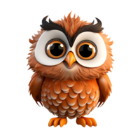 ai généré 3d dessin animé hibou edc hibou nuit hibou illustration logo non Contexte parfait pour impression sur demande png