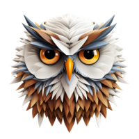 ai généré 3d dessin animé hibou edc hibou nuit hibou illustration logo non Contexte parfait pour impression sur demande png