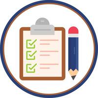 Exam Flat Circle Uni Icon vector