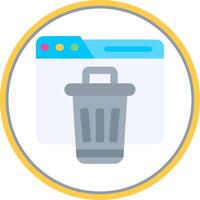 Bin Flat Circle Uni Icon vector