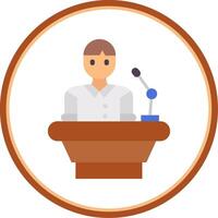 Lecturer Flat Circle Uni Icon vector