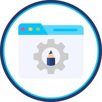 Settings Flat Circle Uni Icon vector