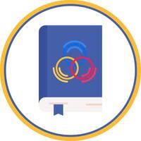 libro plano circulo uni icono vector