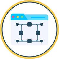 Curve Flat Circle Uni Icon vector