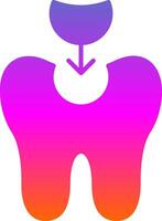 Tooth Filling Glyph Gradient Icon vector