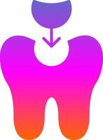 Tooth Filling Glyph Gradient Icon vector