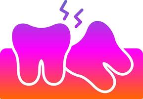 Wisdom Tooth Glyph Gradient Icon vector