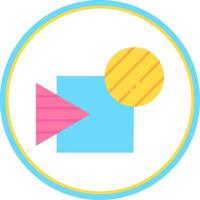 Intersect Flat Circle Uni Icon vector