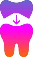 Tooth Cap Glyph Gradient Icon vector