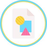File Flat Circle Uni Icon vector