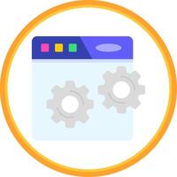 Web setting Flat Circle Uni Icon vector