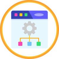 Setting Flat Circle Uni Icon vector