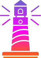 Lighthouse Glyph Gradient Icon vector