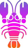 Lobster Glyph Gradient Icon vector