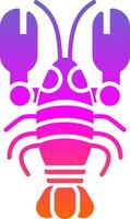 Lobster Glyph Gradient Icon vector