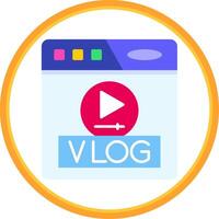 Vlog Flat Circle Uni Icon vector