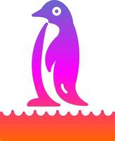 Penguin Glyph Gradient Icon vector