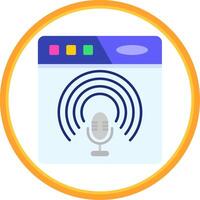 podcast Flat Circle Uni Icon vector