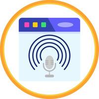 podcast Flat Circle Uni Icon vector