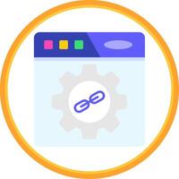 Backlink Flat Circle Uni Icon vector