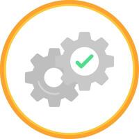 Setting Flat Circle Uni Icon vector
