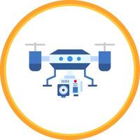 Camera drone Flat Circle Uni Icon vector