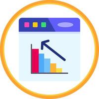 Bar chart Flat Circle Uni Icon vector