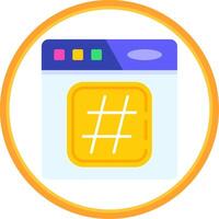 hashtag plano circulo uni icono vector