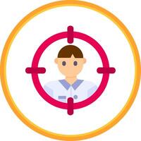 Target audience Flat Circle Uni Icon vector