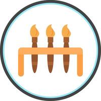 Paint brushes Flat Circle Uni Icon vector