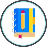 Sketch book Flat Circle Uni Icon vector