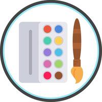 Watercolors Flat Circle Uni Icon vector