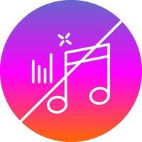 No Music Glyph Gradient Icon vector