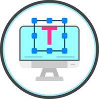 Typography Flat Circle Uni Icon vector