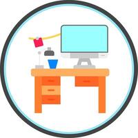 Workspace Flat Circle Uni Icon vector