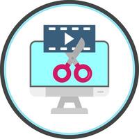 Video editor Flat Circle Uni Icon vector