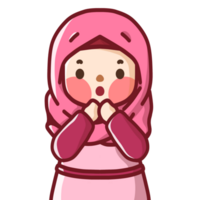 cartoon muslim girl in pink hijab png clipart