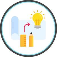 Design process Flat Circle Uni Icon vector