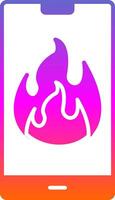 Flame Glyph Gradient Icon vector