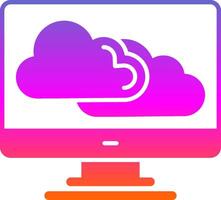 Cloud Glyph Gradient Icon vector