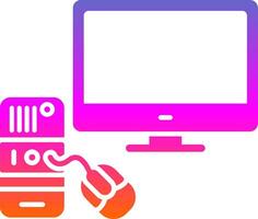 Computing Glyph Gradient Icon vector