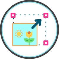 Resizing Flat Circle Uni Icon vector