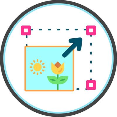 Resizing Flat Circle Uni Icon