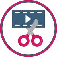 Video editor Flat Circle Uni Icon vector