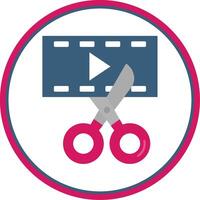 vídeo editor plano circulo uni icono vector