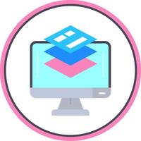Layer Flat Circle Uni Icon vector