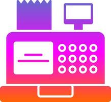 Cash Register Glyph Gradient Icon vector