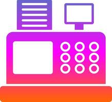 Cash Register Glyph Gradient Icon vector