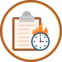 Deadline Flat Circle Uni Icon vector